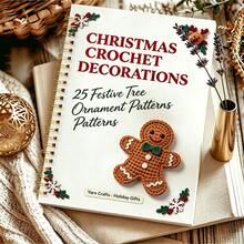 1pc Christmas Crochet Decorations Notebook, 25 Festive Tree Ornament Patterns Notebook, Yarn Craft Holiday Gift Crochet Pattern Notebook For Beginners, DIY Christmas Handmade Ornament Guide Notebook - Multicolor - View 4