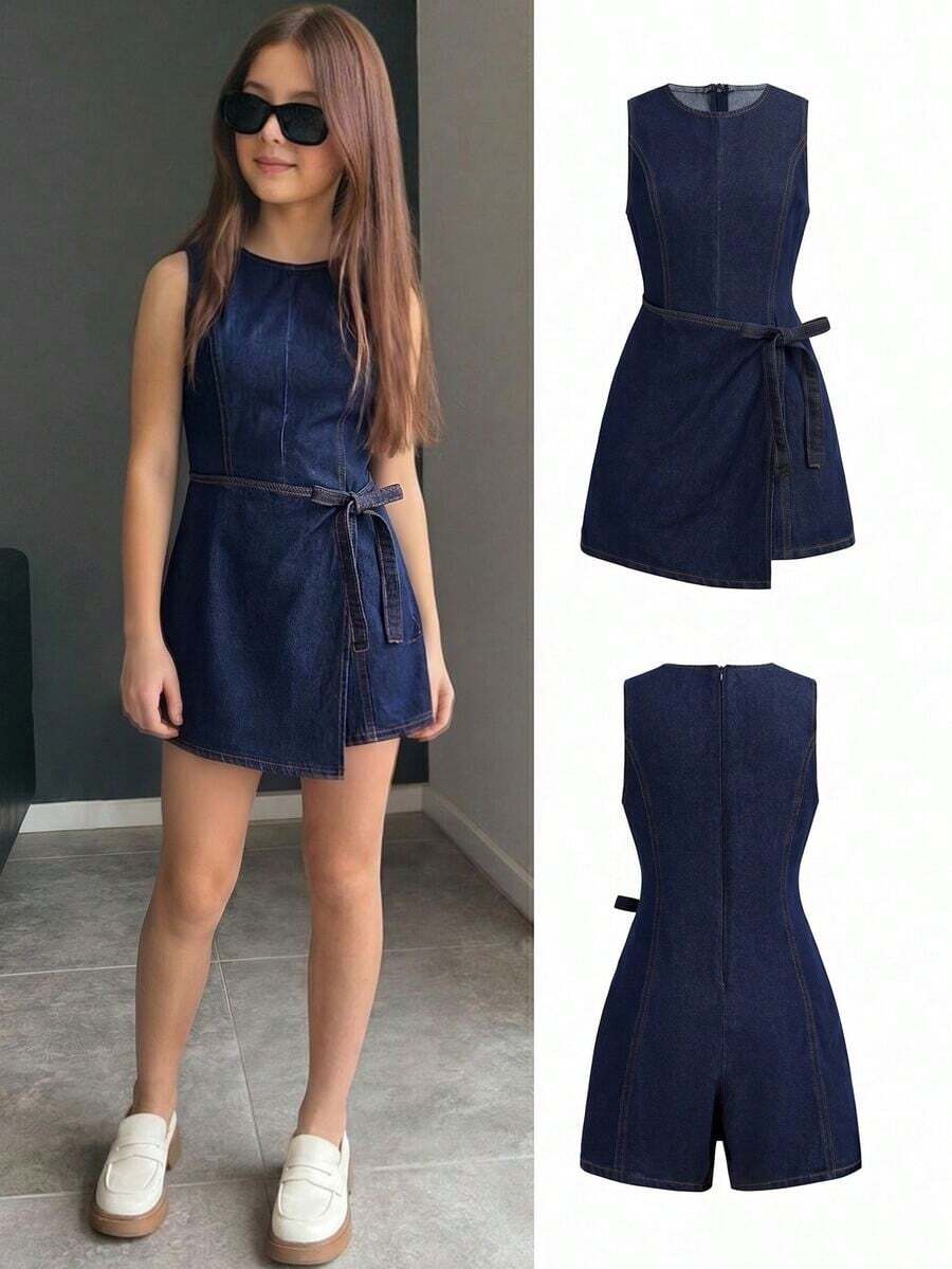 Tween Boys Denim Overalls & Jumpsuits - Blue-1 - View 1