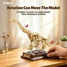 6pcs Skeleton Dinosaur, Creative Mechanical Design With Rotatable Axis For Dinosaur Movement, Fun Stress Relief Assembly Toy, Bone Texture With Spooky Atmosphere, Suitable For Christmas, Easter, Birthday Gift For Boyfriend, Desktop Ornament For Men - Skeletal Dinosaur - View 11