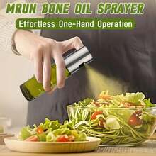 Rociador de Aceite de Oliva de Vidrio de 100ml con Diseño Bloqueante de Luz - Pulverizador Libre de BPA para Freidora de Aire, Ensalada, Barbacoa y Asado - Mango Ergonómico y Control Preciso del Rociado, Esencial para BBQ, Utensilios de Cocina Modernos, P - Ver 6