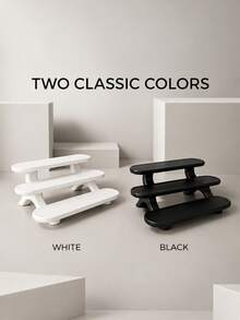 1Pc Three-Tiered Shelf, Stepped Display Rack, Desktop Display Rack For Figurines, Display Shelf, Bathroom Countertop Storage Rack, Desk Stationery Organizer, Sample Cosmetics Storage Rack, Small Household Countertop Display And Storage Rack. - Multicolor - View 7