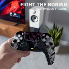1 Set Printed Pattern Skin Stickers For Slim Game Console, Waterproof Scratch-Resistant Personalized Decorative Protective Film For Controller - View 5