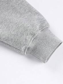 1pc Men's Light Gray Raglan Sleeve Hooded Sweatshirt With Snap Button Collar, Raglan Sleeve Loose Fit, Kangaroo Pocket, Minimalist Streetwear Style, Pullover Sweatshirt For Daily Commute And Casual Street Outfits - Light Grey - View 11