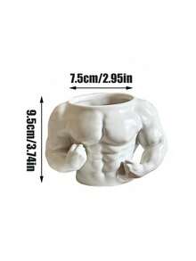 CMYD Studio 1pc 300ml Original Design Muscle Ceramic Cup, Creative Funny Muscular Man Mug, Human Statue Coffee Cup Suitable For Coffee Shop Cafe Latte, Bedroom, Living Room, Holiday Gift Back To School - Multicolor - View 12