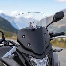 10.6*5.11in Motorcycle Adjustable Wind Deflector Clear Silver PC Aluminum Alloy Windscreen Extension For Street Touring Bikes - A - View 2