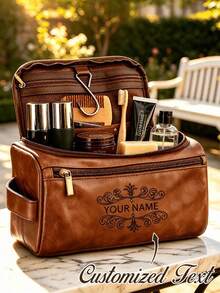 Custom Unisex Toiletry Bag - Large Capacity, Hanging, Durable And Wear-Resistant; Equipped With Zipper Closure, Top Handle And Multi-Layer Storage Compartments; Foldable, Lightweight, Casual Style, Suitable For Travel And Business Trips. - Multicolor - View 12
