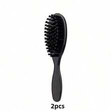 Men's Wavy Medium Stiff Bristle Brush With ABS Handle - Scalp Massage Comb Suitable For All Hair Types, Normal Hair - Multicolor - View 11