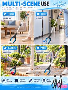 1pc Long Handle Trash Picker Grabber Tool, Sanitary Litter Picker, Sanitation Clamp For Toilet, Outdoor Garbage Pickup, Household Use - Multicolor - View 5