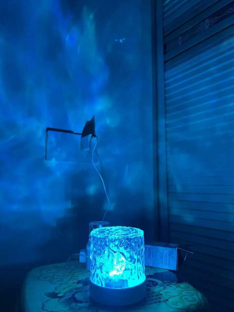 1pc Water Ripple Aurora Atmosphere Light, 16 Color Changes, With Remote Control, Create Romantic And Comfortable Atmosphere, Suitable For Bedroom Decoration, Christmas Gift Decoration, Valentine's Day Gift - Multicolor - View 1