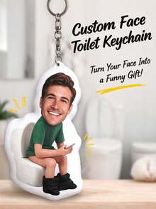 Customized Photo Small Pendant, Personalized, Customizable Photo, Cute, Suitable For Father's Day, Mother's Day, Halloween, Christmas, Christmas Eve, Valentine's Day, Birthday, Anniversary And Other Occasions - Squat Toilet - Multicolor - View 2