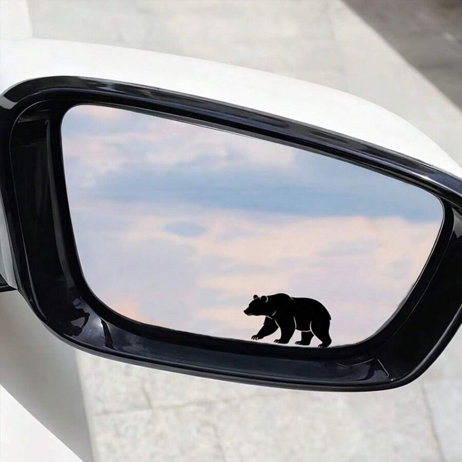 Walking Black Bear, Car Rearview Mirror Decorative Sticker, American Outdoor Forest-Style Silhouette Car Sticker, Car Window Sticker, Car Rearview Mirror Decorative Sticker - Z - View 1