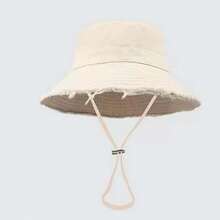 1pc Men's Wide Brim Bucket Hat, Adjustable Chin Strap Design, Sun Protection & Windproof, Fashionable Style, Suitable For Travel, Beach, Daily Casual Wear - A - View 8