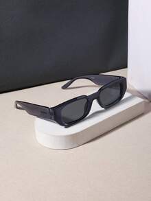 1 PC Men's Narrow Frame Rectangle Fashion Glasses Lightweight PC Material Casual And Versatile Style For Daily Outing Commute With Glasses Box - Multicolor - View 7