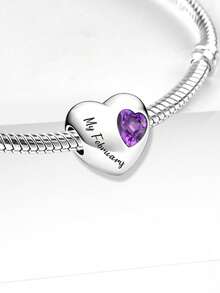1pc Fashion Heart Moon Charm Beads Suitable For Women's Bracelet DIY Jewelry Making And Daily Matching Decoration Girls Decor - Love Month - View 7