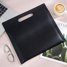 A4 Leather Document Bag, Large Capacity Waterproof Office File Holder, Business Portable Briefcase - Multicolor - View 9