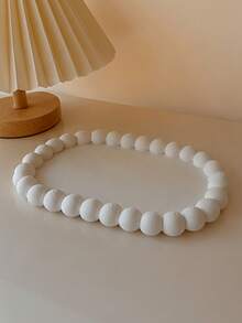 Jewelry Tray Cosmetic Tray Decorative Storage Tray White Pearl Decor Storage Tray Earring Necklace Ring Storage Box Display Stand High-Tone Vanity Decor Home Display Tray Women's Gift Home Decor - Multicolor - View 10