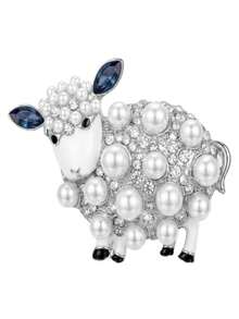 Classic Rhinestone Sheep Brooch, Creative Animal Badge, Jewelry Accessory Decoration - Multicolor - View 8