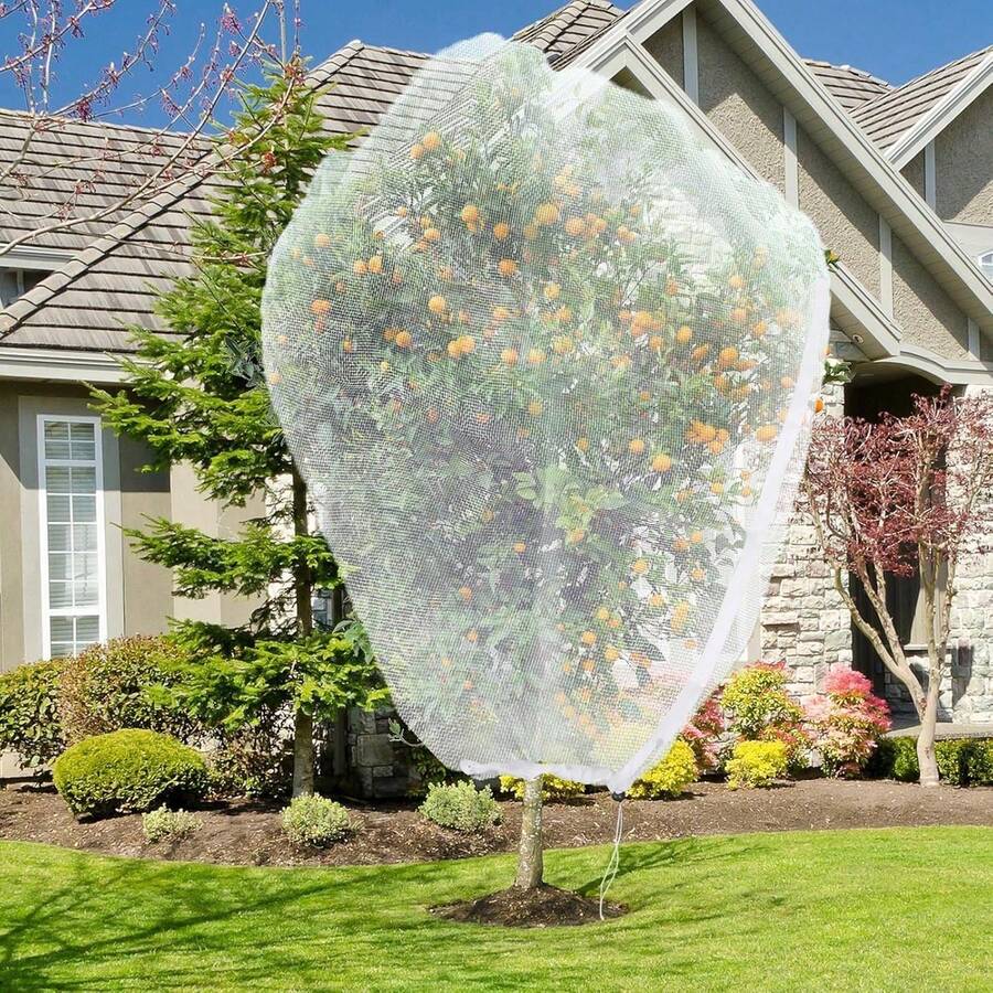 1pc Large Fruit Tree Protection Net With Drawstring, Suitable For Garden Protection, Prevents Pests And Birds, Protects Fruit Trees From Birds, Insects, Cicadas And Other Insects - Protective Cover - View 1