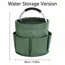 Collapsible Outdoor Water Bucket With Multiple Side Pockets, Portable Hand-Carried Water Container, Metal Handle, Foldable Bucket For Fishing, Camping, Gardening, Yard Work And Outdoor Activities - Portable Version - View 18