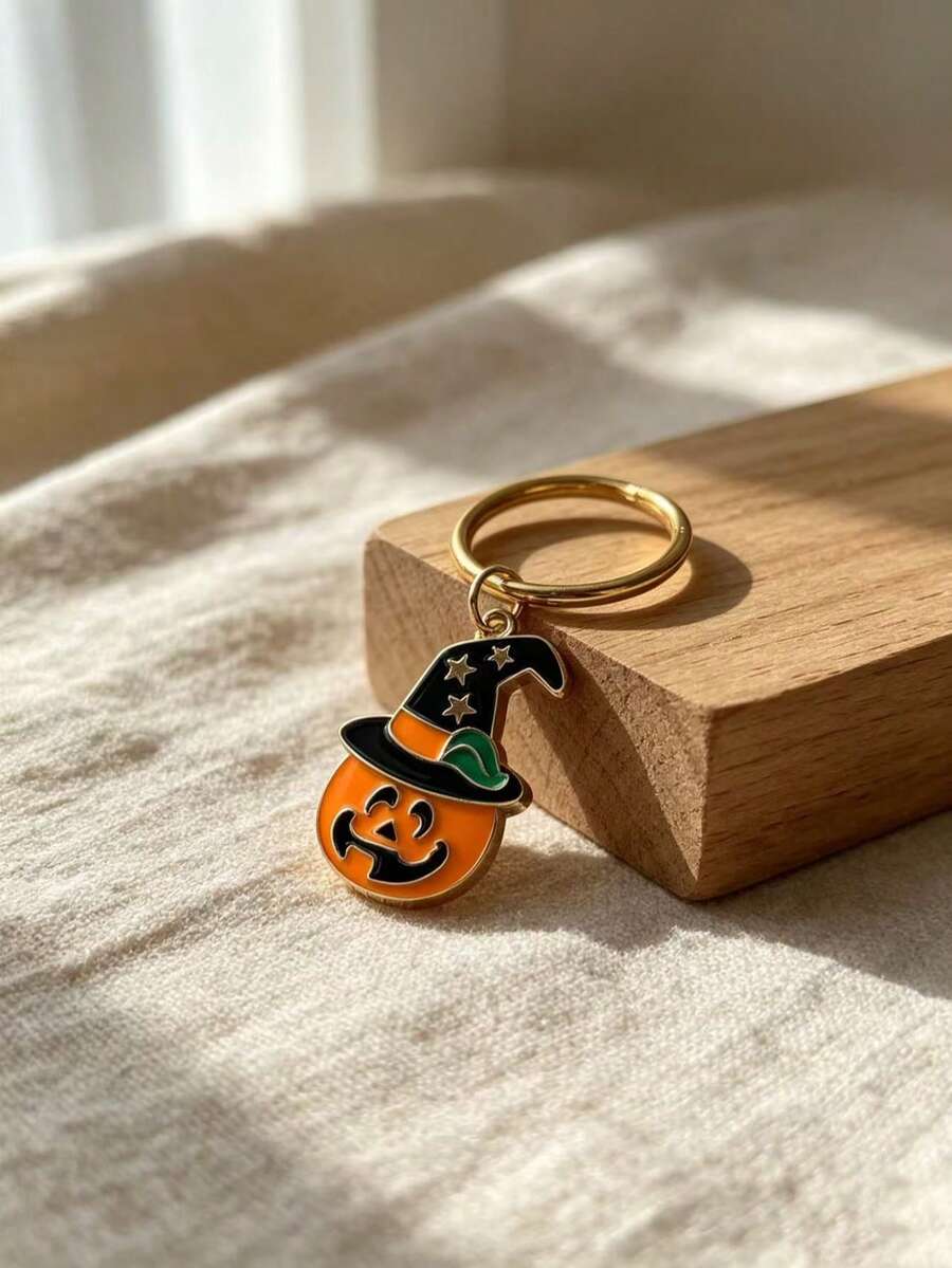 1pc Halloween Funny Pumpkin Hat Pendant, Cartoon Best Friend Bag Charm Ghost Hanging Decor Pumpkin Series Gift - Multicolor - View 1