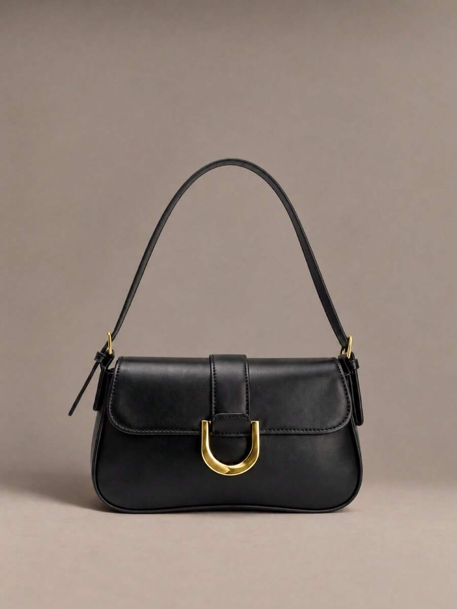 Écloséra New Solid Color PU Material Luxurious Clutch Bag, This Is A Solid Color Bright Color Evening Clutch Bag - Black - View 1