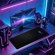 Honeycomb Mouse Pad Black Geometric Texture Desk Mat Extended XL MousePad Office Desk Accessories Multicolor Non-Slip Stitched Edge Computer Mat For Desk 35.4x15.7 Inches Rubber Base Laptop Keyboard Pad For Home Office & Gamers - View 4
