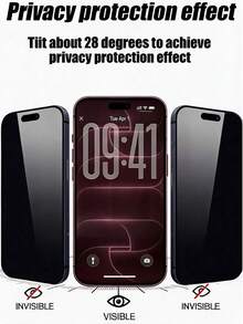 MSRI 3pcs/Pack Full Coverage Privacy Screen Protector, High Hardness Tempered Glass Material, Anti-Peeping While Maintaining Hardness, Screen Resistant To Cracking, Scratch-Resistant, Wear-Resistant, Impact-Resistant, Smooth Surface, Sensitive Touch, Suitable For Phone Cases, Compatible With Iphone Duo/18 Promax/18 Pro/18/17e/17 Pro Max/17 Pro/17Air/17/16 Pro Max/16 Pro/16 Plus/16/15 Pro Max/15//14/13/12 And Other Models. - Black - View 2