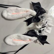 1pc Cute Bow Rabbit Ears Headband, Anime Cosplay Prop, Floppy Rabbit Ears Decoration, Suitable For Stage Performance, Masquerade, Party Costume, Nightclub Outfit, Cosplay Photo Prop - View 9