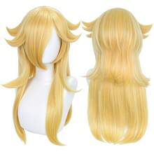 Long Light Golden Pre-Styled Layered Anime Cosplay Wig With Bangs For Women, Outward Flip Strands Heat Resistant Synthetic Full Wig For Halloween Party Princess Dress Up Comic Con Game Costume - Multicolor - View 12