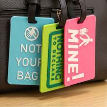 XAXRE Easy Embossed Letters Pattern Luggage Tags, Anti-Theft Tips, PVC Soft Silicone Luggage Tags, Travel Identification Cards, Travel Essentials - Multicolor - View 2