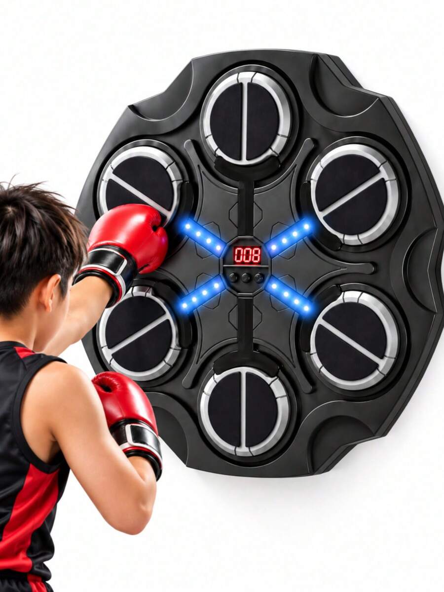 Smart Bluetooth Music Punching Machine, Wall-Mounted Music Punching Target With Rhythmic Lights, Interactive Punching Trainer For Adults And Children, Home Fitness Equipment For Fitness, Stress Relief And Reaction Training