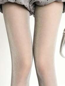 1 Pair Women Glitter Sheer Tights, Sparkly Shimmer Mesh Pantyhose, High Elastic Thin See Through Stockings For Party Nightclub Daily Wear - Multicolor - View 2