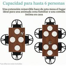 Mesa de Comedor Extensible de Madera Ingenieril, Mesa Ampliable Moderna de 47 hasta 63 Pulgadas para 6 Personas, Mesa de Cocina con Hoja Extensible y Cierres Metálicos, Soporta hasta 125 Libras, Color Marrón Café - Marrón - Ver 4
