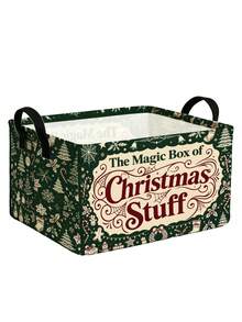 Christmas All-Over Print Storage Set 3 Pieces Storage Box Basket, Foldable, Lightweight, Multi-Functional And Durable; Suitable For Home Bedroom, Living Room Decoration And Holiday Party; Ideal Gift For Women, Students And Christmas Enthusiasts, Perfect Holiday Gift And Home Storage Solution. - Multicolor - View 10
