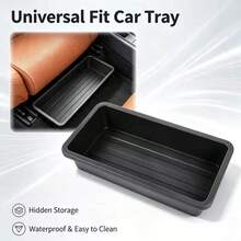 1pc Car Seat Under Storage Box, Fits Most Car Models, Front And Rear Seat Space Organizer, Hidden Tray, Efficient Car Parts Storage, Car Storage Box - Solid Black - View 10