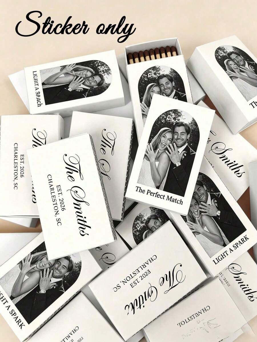 Custom Wedding Photo Matchbooks Personalized Matchbox Wedding Favors The Perfect Match Engagement Bridal Shower Gift - Multicolor - View 1