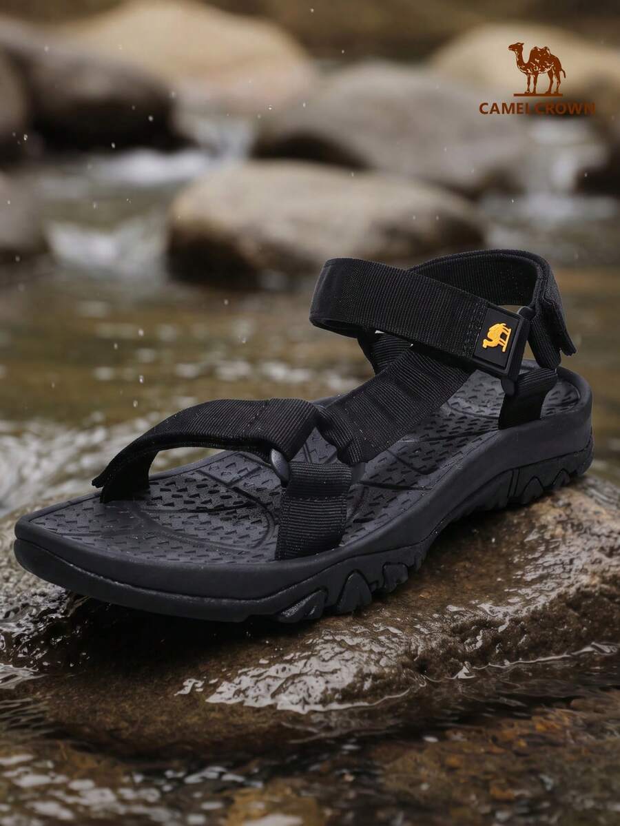 CAMEL CROWN Men's Outdoor Sports Sandals, Anti-Slip Wear-Resistant Comfortable Beach Sandals, Open-Toe Casual Sandals - Black - View 1