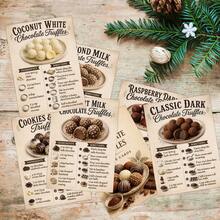 21pcs Vintage Chocolate Truffles Recipe Cards - Classic Chocolate Truffles Dessert Recipe Guide Cards With Full Ingredients & Directions, Gift For Chocolate Truffles Lovers - A - View 5