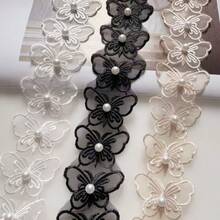 1 Yard Beaded Butterfly Embroidered Lace Trim, Skirt Hem Bag Curtain DIY Decorative Accessory - Lace - View 9