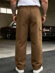 Men's Casual Sports Pants, Outdoor Durable Straight Leg Cargo Pants With Multiple Pockets, Suitable As Gift For Husband, Father, Friends - Brown - View 6