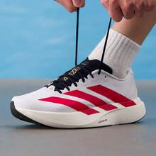 Adidas New Men's Adizero EVO SL Lightweight Comfortable Sports Casual Running Shoes - White/Red - View 3