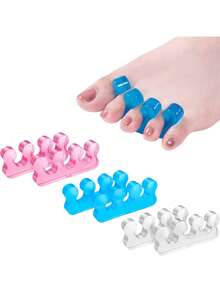 2/4pcs Silicone Toe Separators For Nail Polish Application, Soft Rubber Finger And Toe Spacers, Manicure Tools, Nail Art Supplies, Nail Art Tools, Manicure, Nail Extension Tools - Multicolor - View 2