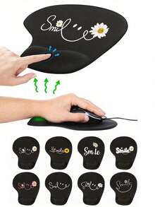 Ergonomic Wrist Rest Mouse Pad With Daisy Design. Includes Ergonomic EVA Wrist Rest, Non-Slip Memory Foam, Comfortable And Smooth Wrist Support, And Skin-Friendly Desktop Pad/Protector. Suitable For Gaming, Office And Home Use. Perfect For Graduation Gifts, Valentine's Day, Mother's Day, Back To School And Spring Gifts. - View 4