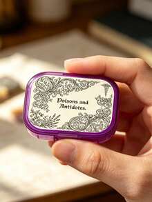 Hộp đựng thuốc phong cách châu Âu cổ điển in chữ "Poisons And Antidotes", hộp đựng thuốc di động, hộp lưu trữ thuốc tiện lợi, hộp đựng thuốc du lịch, hộp chia thuốc, hộp đựng trang sức và thuốc di động, hộp đựng thuốc du lịch, ngăn chứa dung tích lớn, hộp chia thuốc hàng tuần, quà tặng tựu trường, quà Giáng Sinh, quà Halloween - Nhiều màu - Xem 8