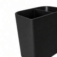 Organizador de Mesa 3 em 1 Porta Canetas Suporte para Celular e Objetos Escritório - Preto - Visão 3