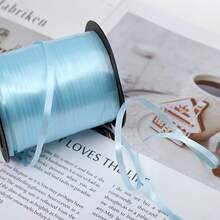 1 Roll Plastic Balloon Ribbon, Simple Solid Color Balloon Tie, Suitable For Party, Christmas - Light Blue - View 6