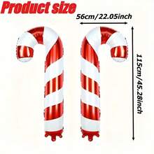 2 Packs Super Large 115Cm/45-Inch Red And White Striped Candy Cane Balloons - Suitable For Christmas Party Decorations, Christmas Tree, Wedding, Birthday Party Decor, Indoor And Outdoor Use, Photo Props, Holiday Ornaments, Festive Activity Additions - Candy - View 9
