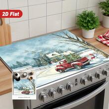 1pc Christmas Diatomaceous Earth Absorbent Mat, Truck Snow Map Pattern, Kitchen Countertop Absorbent Drying Mat, Coffee Machine Mat, Pour-Over Coffee Pot Mat, Dish Drainer Mat, Non-Slip Heat-Resistant Kitchen Mat, Dining Table Mat, Breakfast Mat, Washing Machine Mat, Home Kitchen Dining Table Coffee Shop Bar Decor Mat, Holiday Party Housewarming Gift - Multicolor - View 2