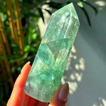 1pc Random Transparent Ocean Blue Crystal Tower Column, Bohemian Style High-Quality Crystal Home Desktop Decor, Holiday Gift (Christmas - Mint Green - View 11