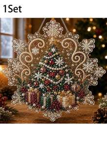 2D DIY Diamond Painting Acrylic Hanging Ornament Set, Sparkling Crystal Rhinestone Christmas Tree Hanging Decor, Suitable For Adult Beginners Craft Kit, Cozy Winter Holiday Home Decoration, Ideal Christmas Holiday Gift For Craft Enthusiasts - Sets - View 11